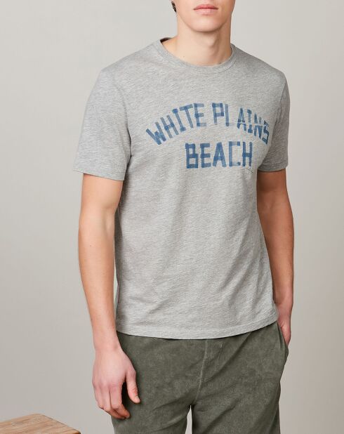 T-Shirt Pocket Crew White Plains gris
